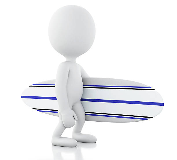 istock 3d White people with surfboard. Sport concept. 542105536