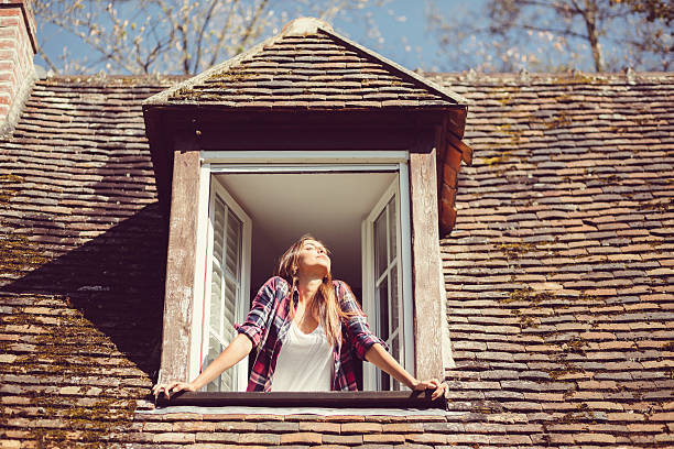 istock Young woman enjoying the sunrise 542105888