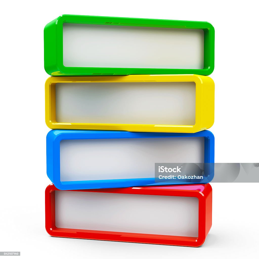 Four Long Rectangles Four Rectangle Four Steps 2 Stock Photo - Download Image Now - Advice ...