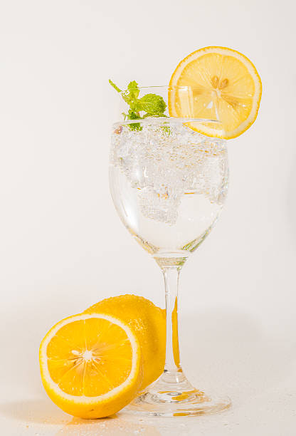 istock Glass of ice lemon soda drink 542107568