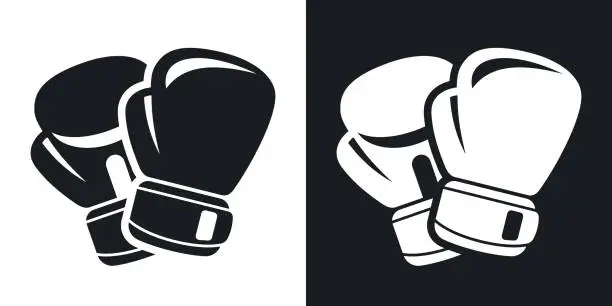 Vector illustration of Vector boxing gloves icon. Two-tone version