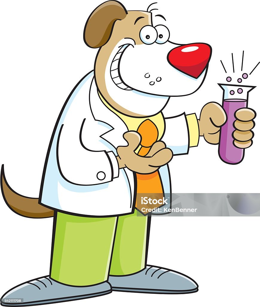 Cartoon Dog Holding A Test Tube Stock Illustration - Download Image Now -  Cartoon, Animal, Dog - iStock