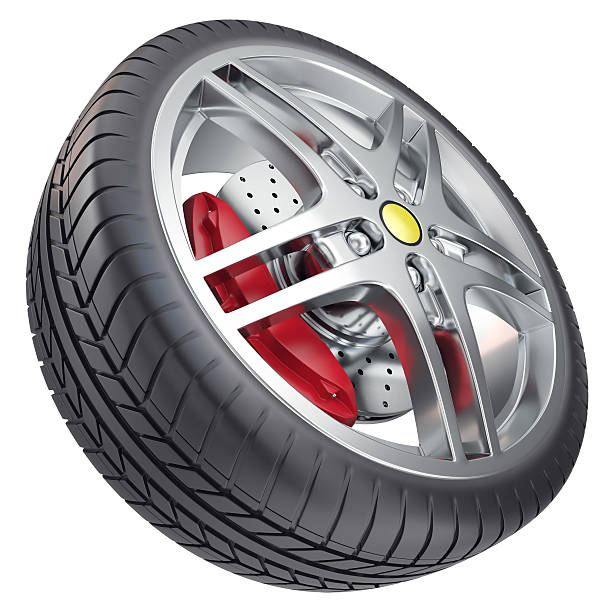 istock Car wheel isolated on white background. 3d illustration 542113092