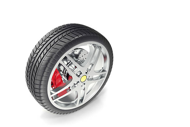 istock Car wheel isolated on white background. 3d illustration 542170882