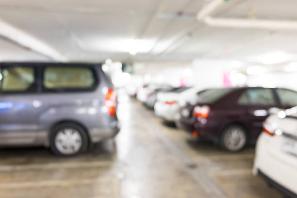 istock Abstract blurred car in parking background 542172420