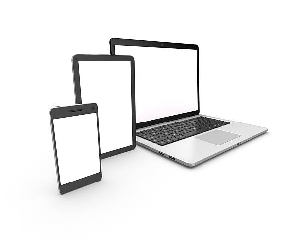 istock Modern laptop, tablet and smartphone isolated on white. 542176842