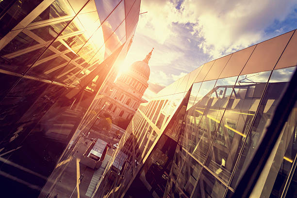 St Paul's Cathedral dome at sunset In London