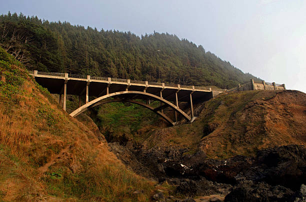 Bridge at Cape Perpetua, Oregon Coast stock photo
