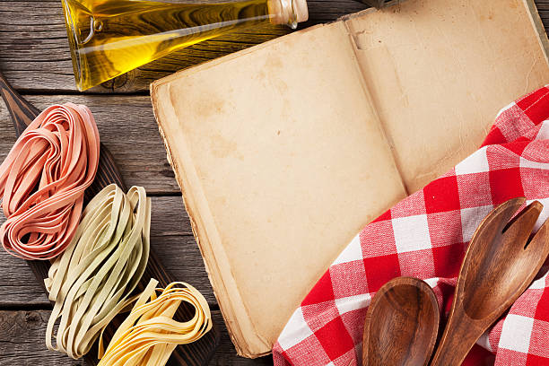 istock Vintage recipe book, utensils and ingredients 542182848
