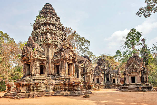 Buildings of Angkor Wat stock photo