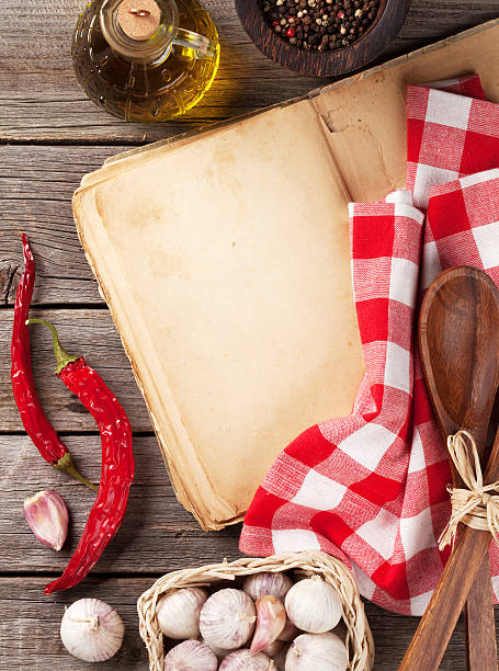 istock Vintage recipe book, utensils and ingredients 542183184