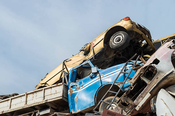 istock Recycling of metal-based consumer products in a scrap yard. 542188432