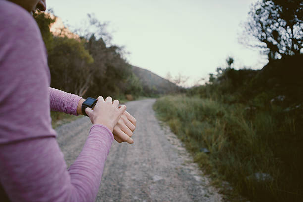 istock Checking out my fancy new smart running watch 542188600