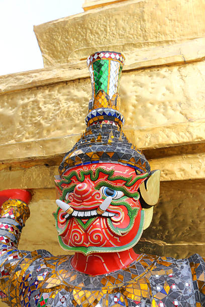 istock Close up Giant statue at golden pagoda 542190052
