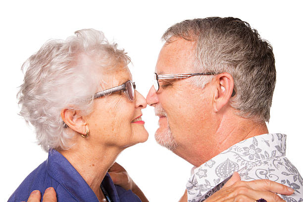 istock Happy senior couple rubbing noses 542194842