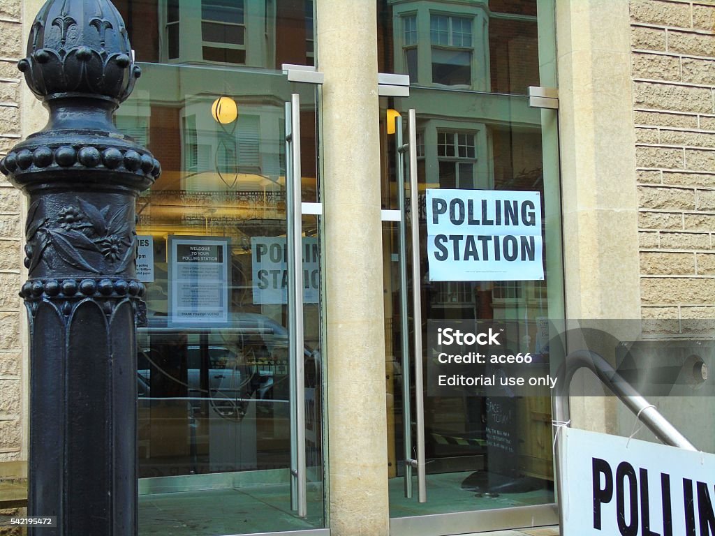 Church Polling Station 2016 Hove, United Kingdom - June 23 , 2016 Holland Road Polling Station entrance during the European Referendum  Voting Booth Stock Photo