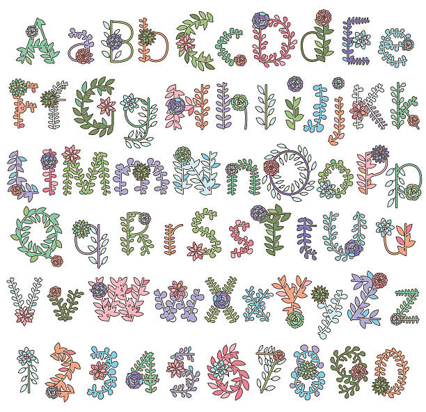 Vector Collection of Detailed Succulent or Cactus Letters and Alphabet Vector Collection of Detailed Succulent or Cactus Letters and Alphabet. No transparencies or gradients used. Large JPG included. Each element is individually grouped for easy editing. tree crown stock illustrations