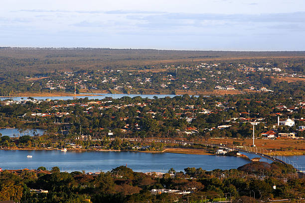 Aerial view of South Lake, in Brasília stock photo