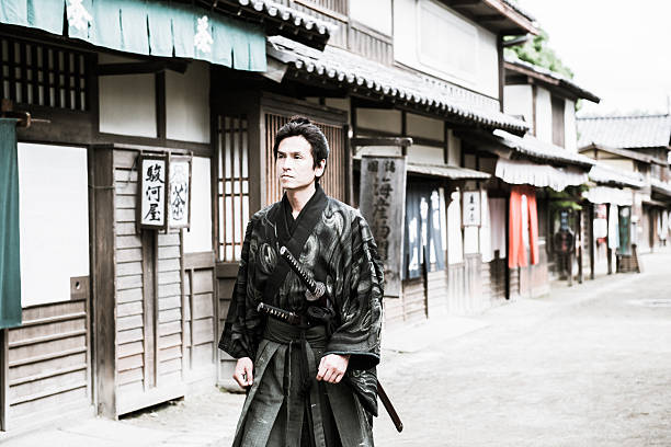 istock Brave Japanese Samurai Warrior Protecting Old Town, Edo period, Kyoto 542198914