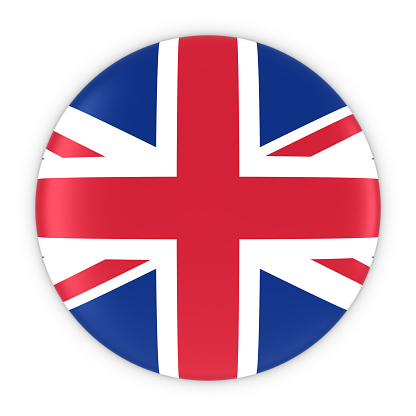 British Flag Button - Flag of the UK Badge 3D Illustration