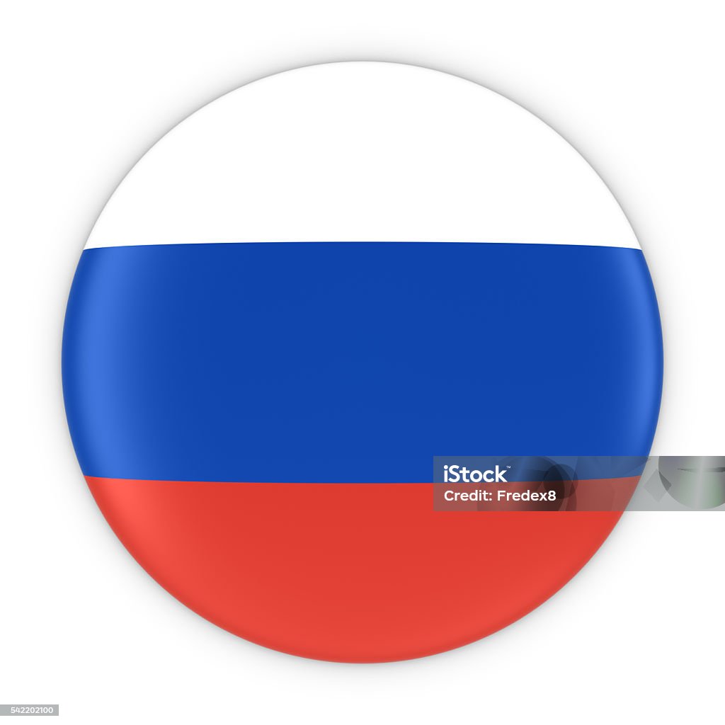 Russian Flag Button Flag Of Russia Badge 3d Illustration Stock Photo -  Download Image Now - iStock