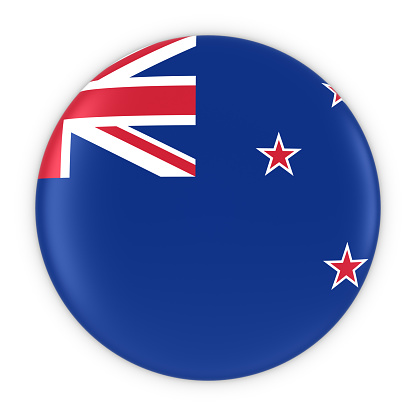 New Zealand Flag Button - Flag of Wales New Zealand 3D Illustration