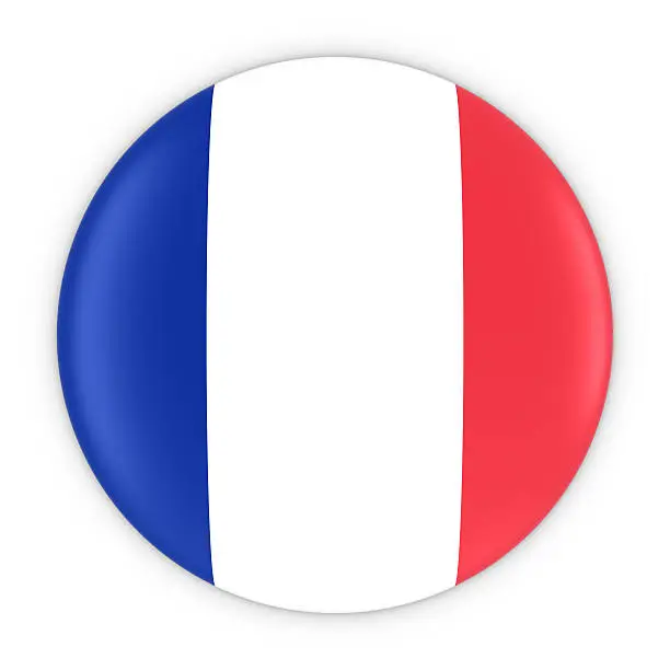 Photo of French Flag Button - Flag of France Badge 3D Illustration