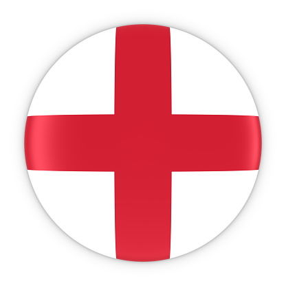 English Flag Button - Flag of England Badge 3D Illustration