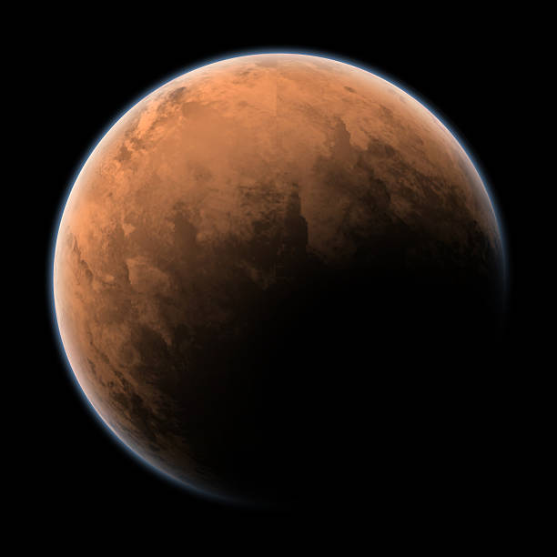 Ein orangefarbener Planet im Weltraum – Foto
