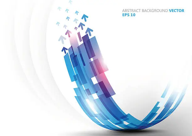 Vector illustration of Abstract blue curve line shape background vector design