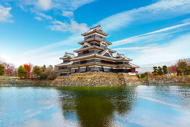 Matsumoto, Japan - November 21 2015: Matsumoto Castle, one of Japan's premier historic castles, along with Himeji Castle and Kumamoto Castle, it's known as \