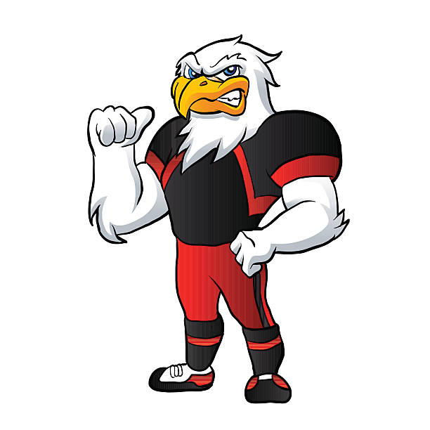 cartoon hawk.football player. cartoon hawk.football player.hawk illustration  . eagle rock stock illustrations
