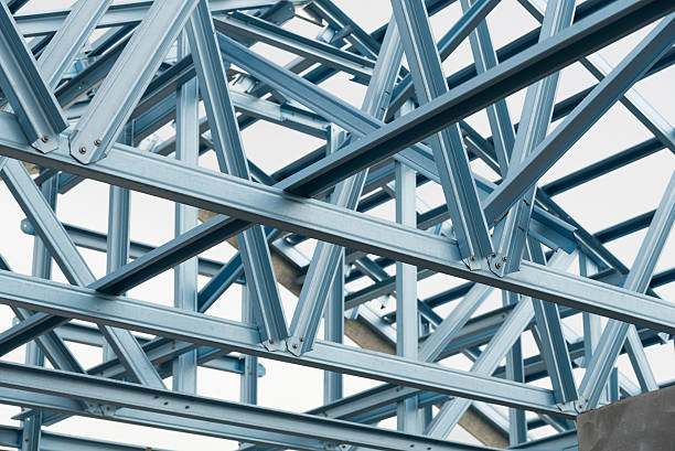 istock Structure of steel roof. 542209390