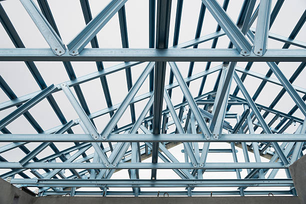 istock Structure of steel roof. 542209420