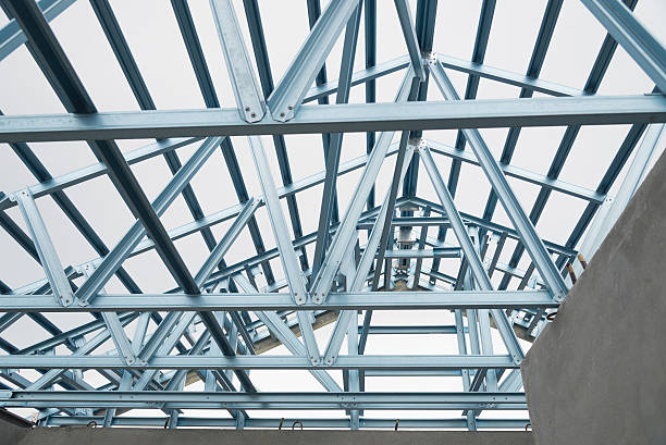 istock Structure of steel roof. 542209446