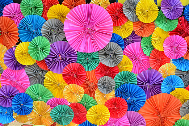 istock Colorful Paper folding multicolored abstract for background. 542209482
