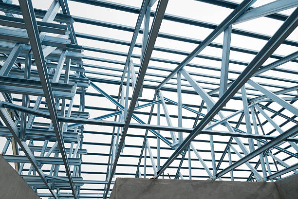 istock Structure of steel roof. 542209718