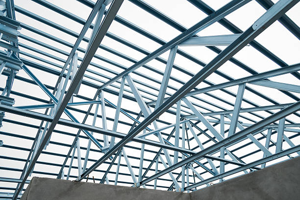 istock Structure of steel roof. 542210072