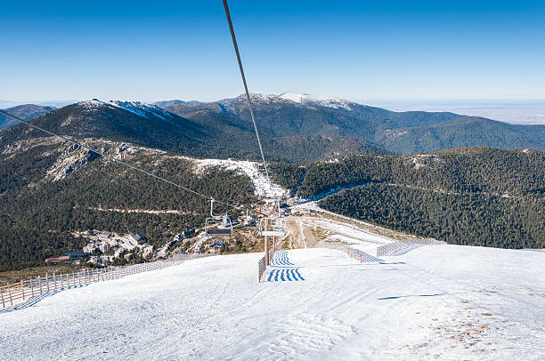 Chair lift in Navacerrada Ski Resort stock photo