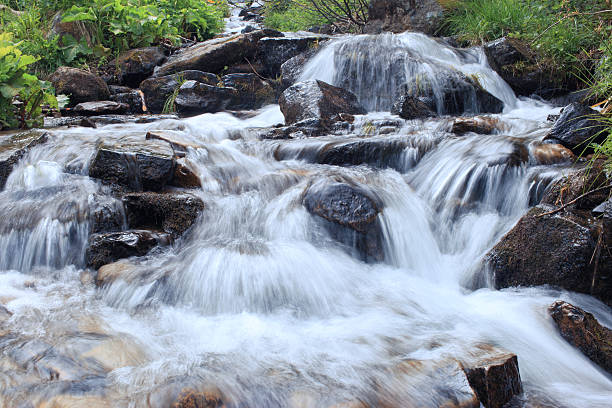 istock Beautiful waterfall in the mountains during the summer. 542285342