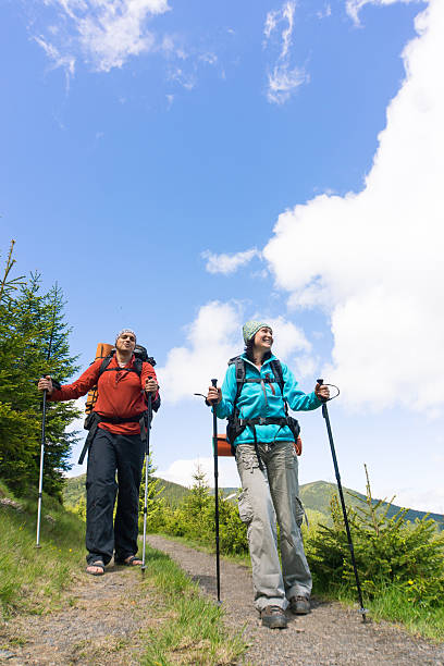 istock Hiking in the mountains with a backpack . 542286118
