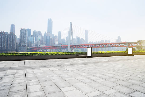 istock empty floor with cityscape and skyline of chongqing 542286408