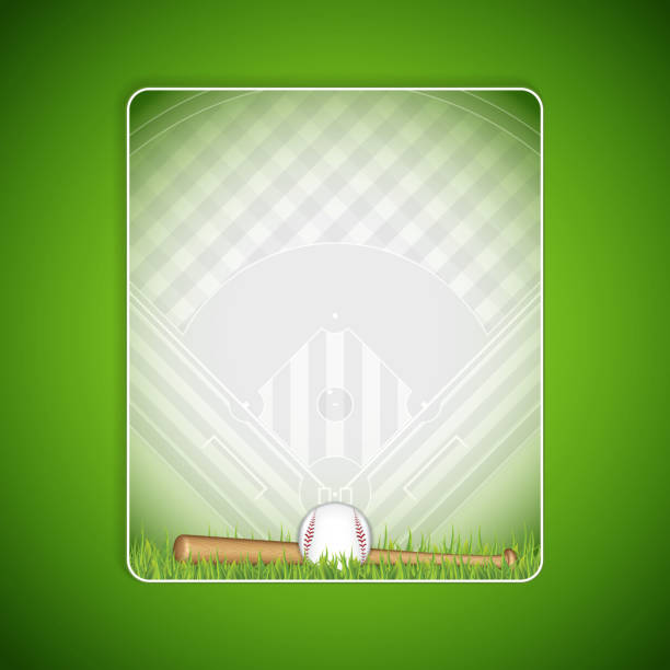 ilustraciones, imágenes clip art, dibujos animados e iconos de stock de folleto de béisbol - baseball background