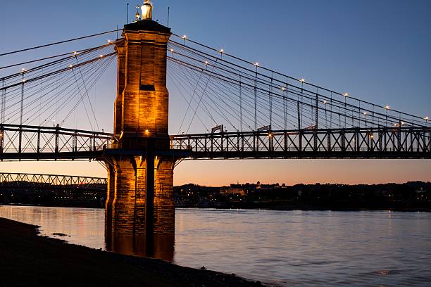 Roebling Suspension Bridge stock photo