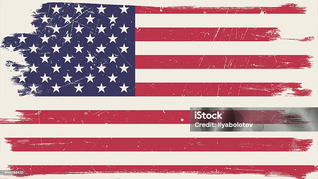 American flag with grunge frame American flag with grunge texture.Vector USA flag. American Flag stock vector