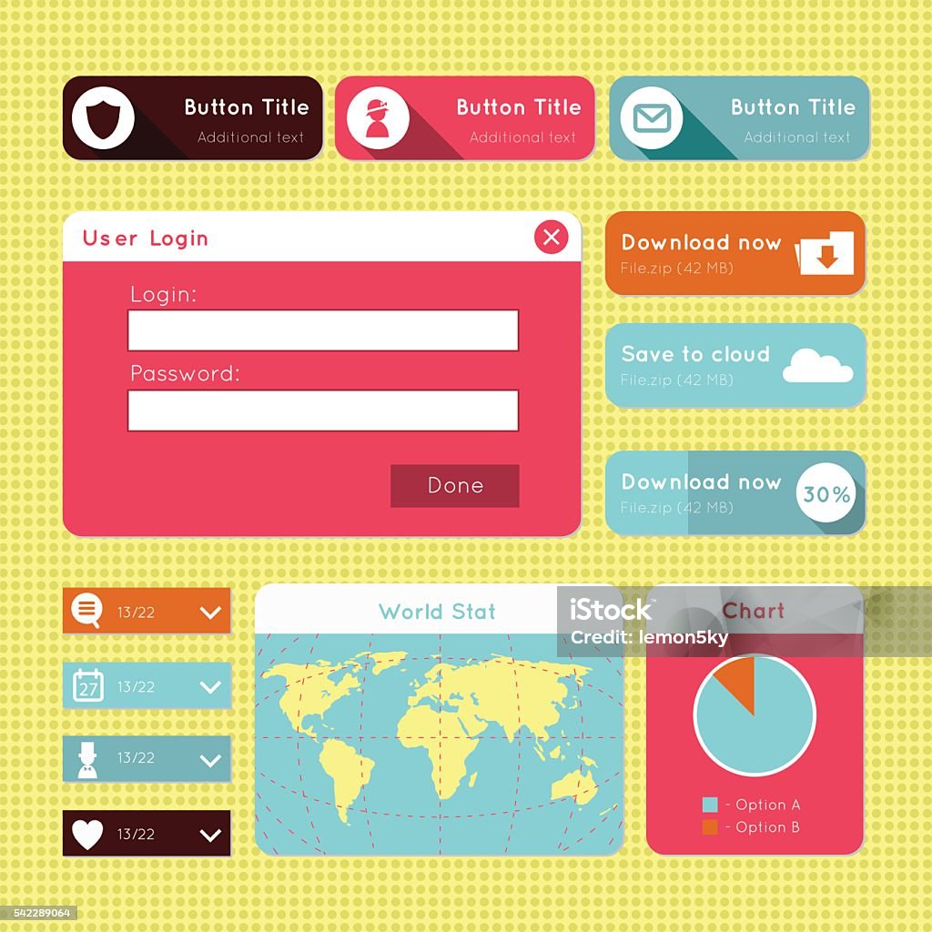 Ui Design Simple Vector Simple Flat Modern Ui Design Website Elements Stock Illustration ...