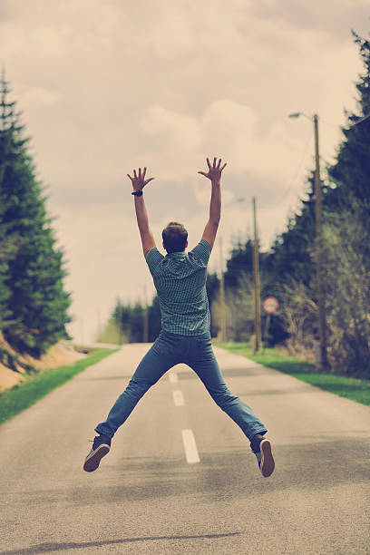 istock Young man having fun on the road. 542290002