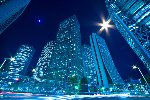 Shinjuku skyscrapers night view