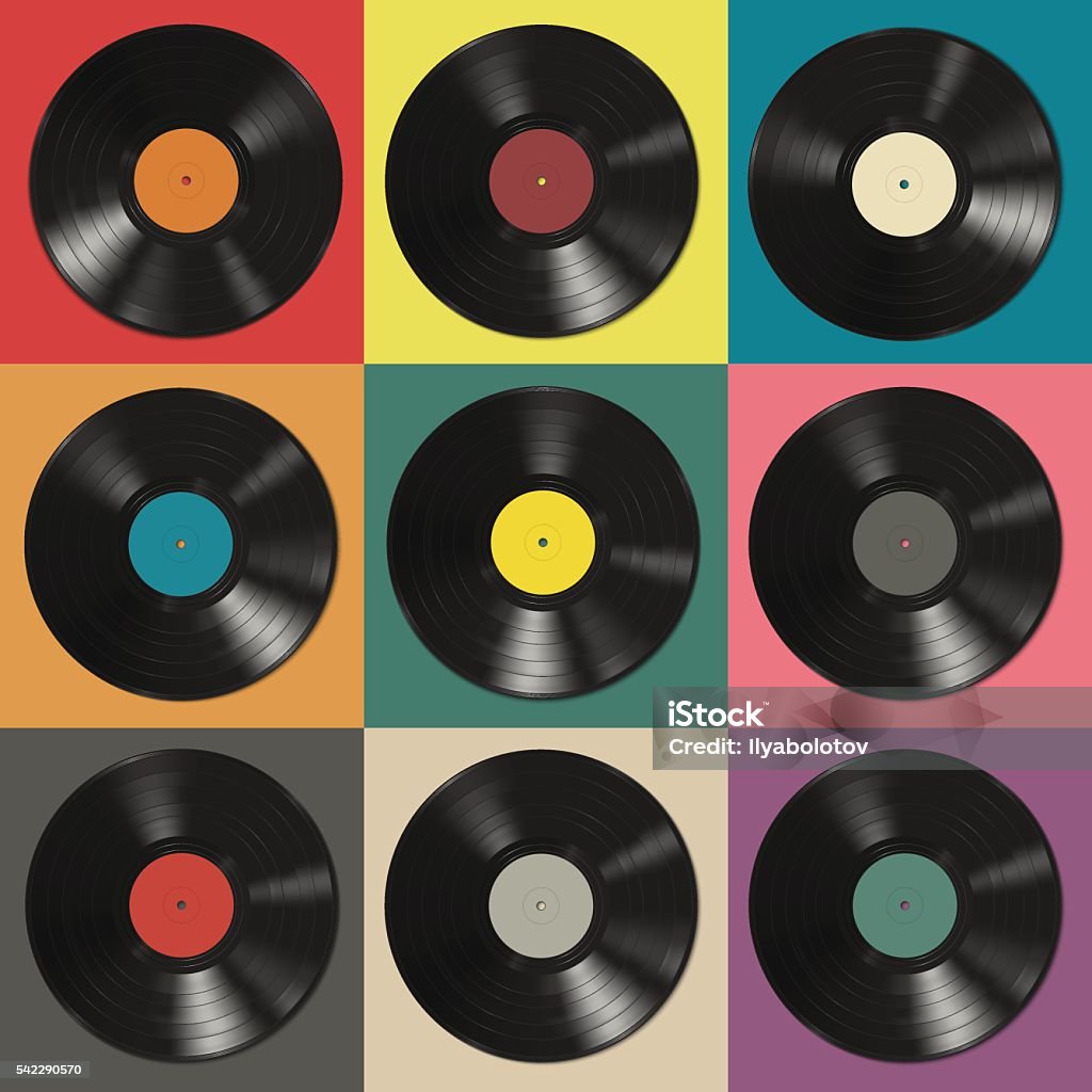 Record in vinile  - arte vettoriale royalty-free di Disco - Audio analogico