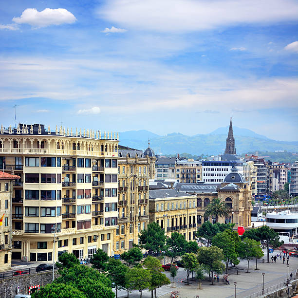 Seafront and City administration of San Sebastian, Basque Country, Spain. Composite photo